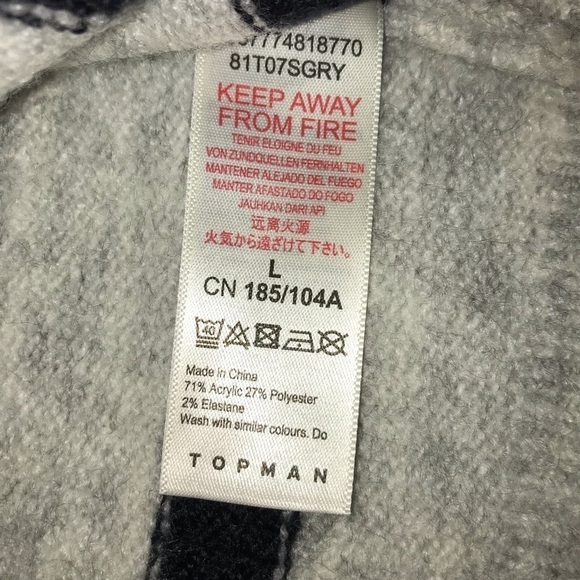 Topman Mens Striped Crew Neck Knit Sweater Size Large - Picture 3 of 7